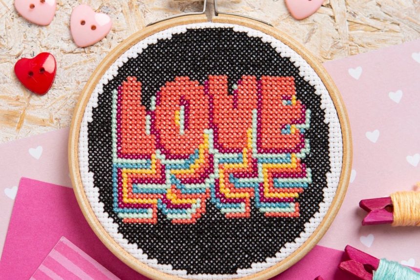 ‘Love’ Mini Cross Stitch Kit
