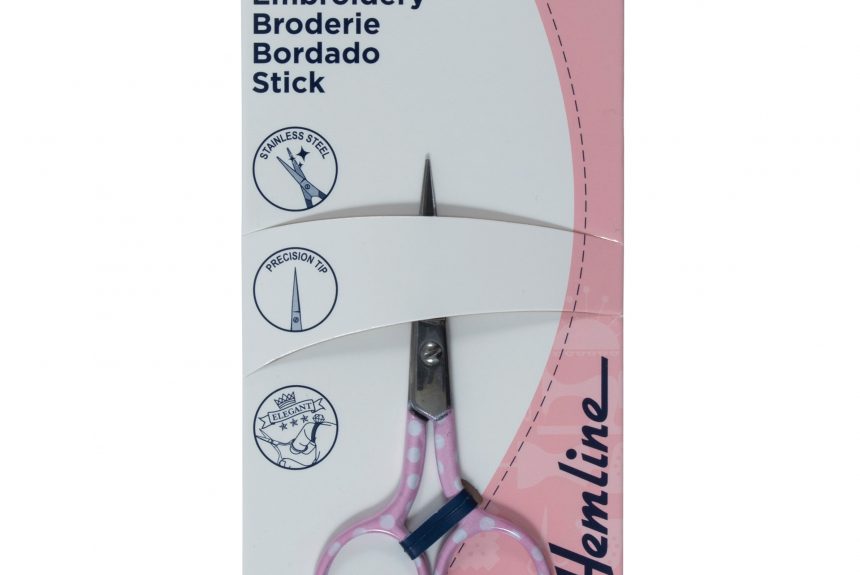 Hemline 9cm Scissors Pink/Polka Dot