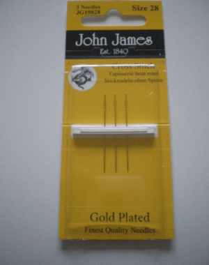 John James 'Gold' Cross Stitch Needles size 28