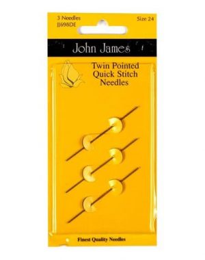 John James Twin Pointed Quick Stitch Needles Size 24 (pack of 3)