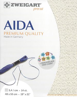 Zweigart 14 Count Cream Aida Gold Flecked