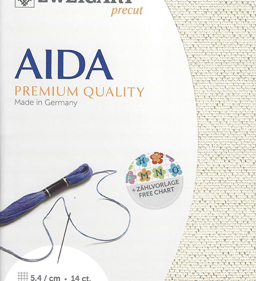 Zweigart 14 Count Cream Aida Gold Flecked