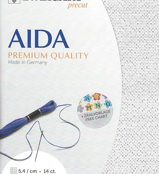 Zweigart 14 Count White Aida Silver Flecked