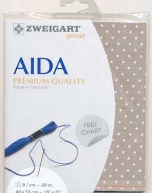 Zweigart 20 Count Aida Beige/White spot