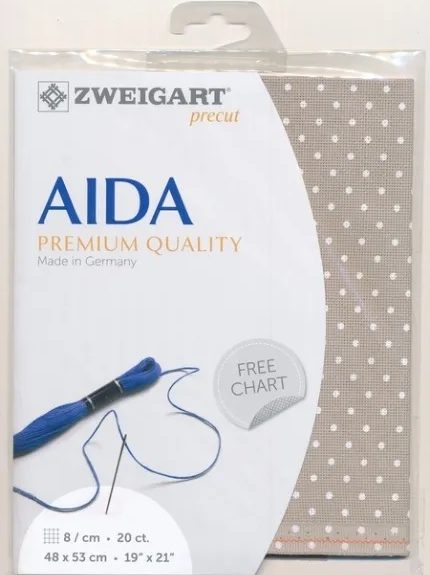 Zweigart 20 Count Aida Beige/White spot