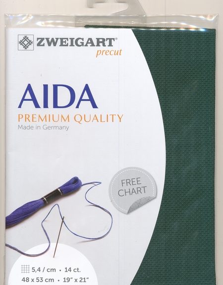 Zweigart 14 Count Aida Dark Green