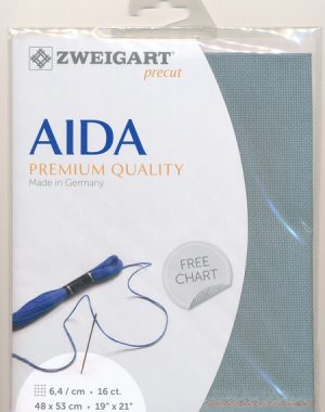Zweigart 16 Count Aida Antique Blue