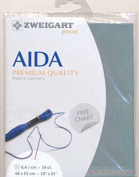 Zweigart 16 Count Aida Antique Blue