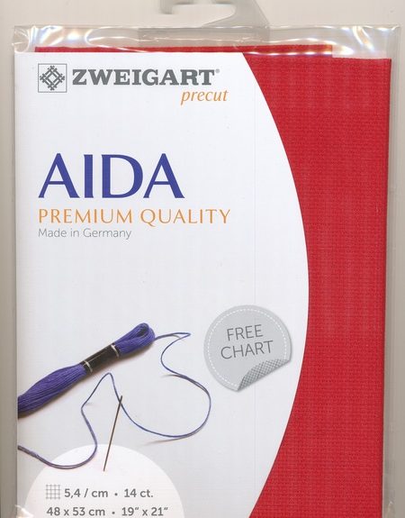 Zweigart 14 Count Aida Scarlet
