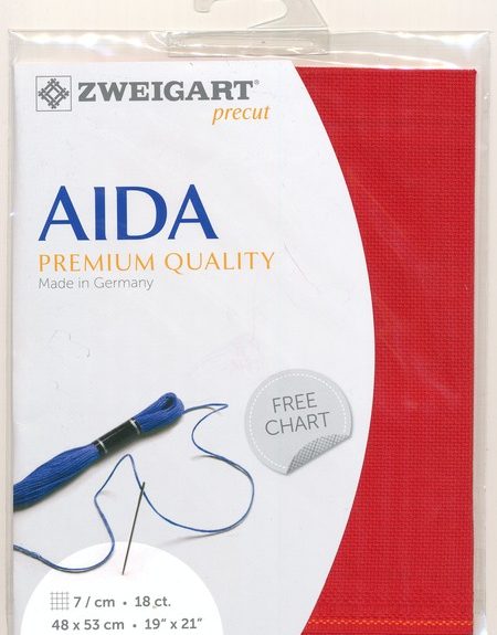 Zweigart 18 Count Aida Scarlet