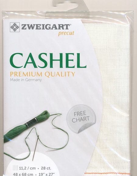 Zweigart Cashel 28 Count Linen White