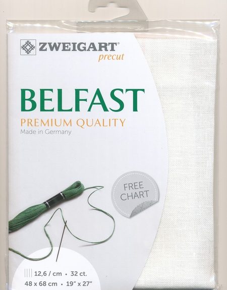 Zweigart 32 Count Belfast Linen White