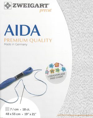 Zweigart 18 Count White Aida Silver Flecked