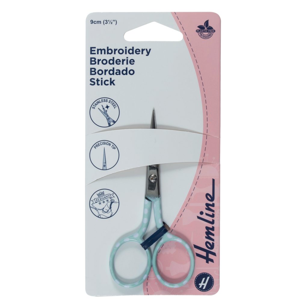 Hemline 9cm Scissors Blue/Polka Dot