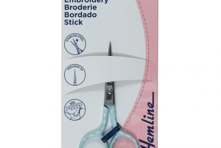 Hemline 9cm Scissors Blue/Polka Dot