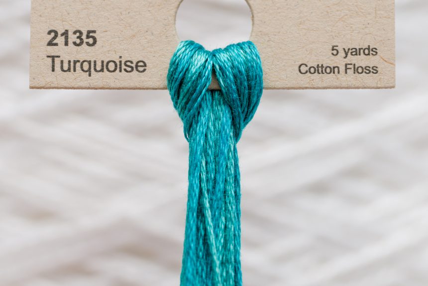 Weeks – Turquoise 5 yards 6 strand skein 2135