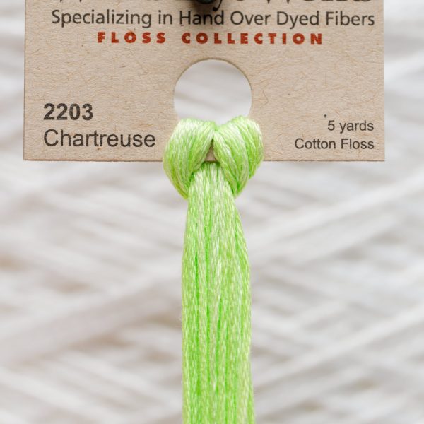 Weeks - Chartreuse 5 yards 6 strand skein 2203