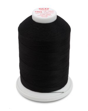 Sulky Cotton 12wt Jumbo Cone - Black 1005 2,000m