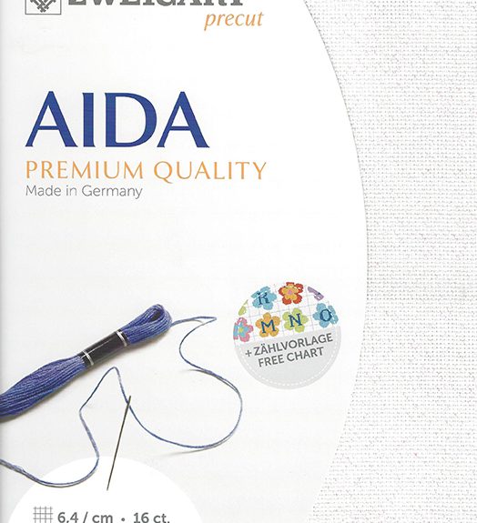 Zweigart 16 Count White Aida Pearl/Opal Flecked