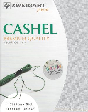 Zweigart Cashel 28 Count Linen Platinum Grey