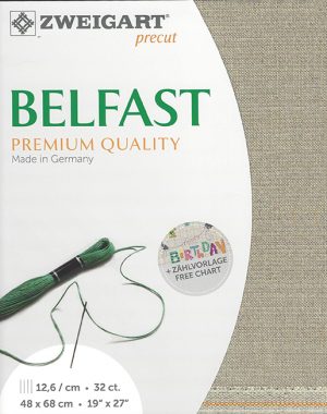 Zweigart 32 Count Belfast Linen Pearl/Opal Flecked