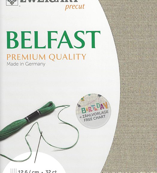 Zweigart 32 Count Belfast Linen Pearl/Opal Flecked