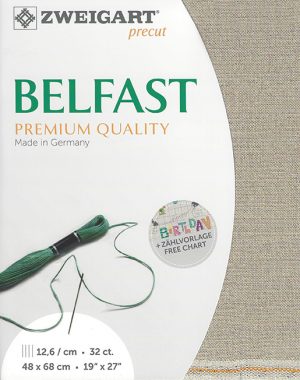 Zweigart 32 Count Belfast Linen Silver Flecked