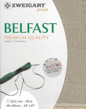 Zweigart 32 Count Belfast Linen Gold Flecked