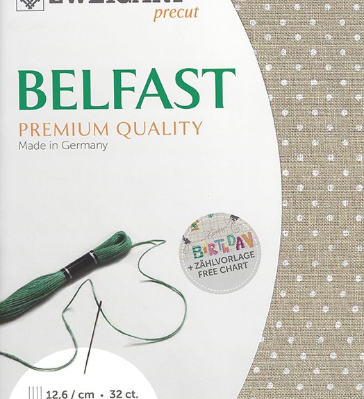 Zweigart 32 Count Belfast Natural with White Dots