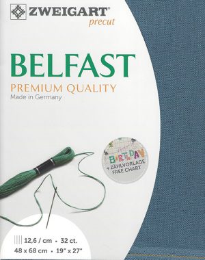 Zweigart 32 Count Belfast Linen Antique Blue