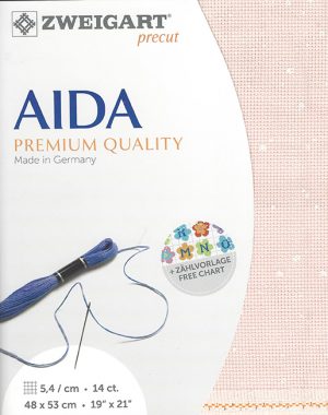 Zweigart 14 Count Aida Pink Splash