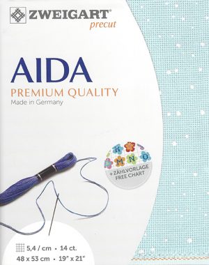 Zweigart 14 Count Aida Blue Splash