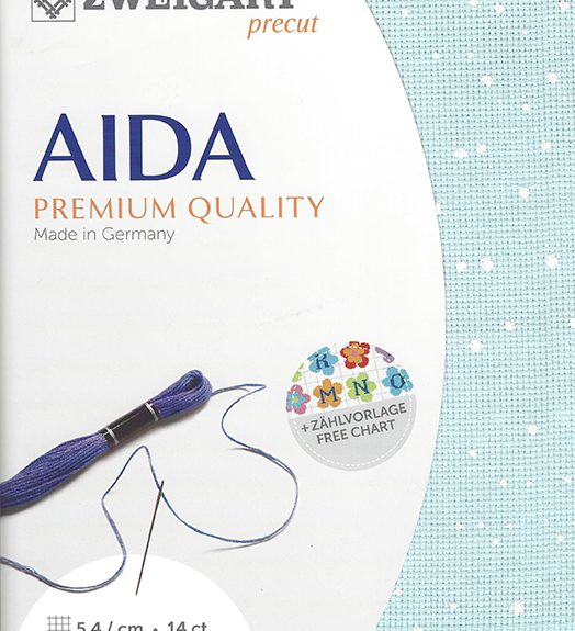 Zweigart 14 Count Aida Blue Splash
