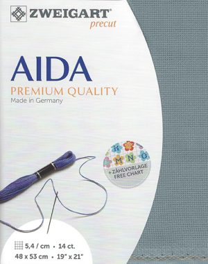 Zweigart 14 Count Aida Antique Blue