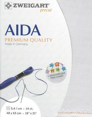 Zweigart 14 Count Aida Silver Grey