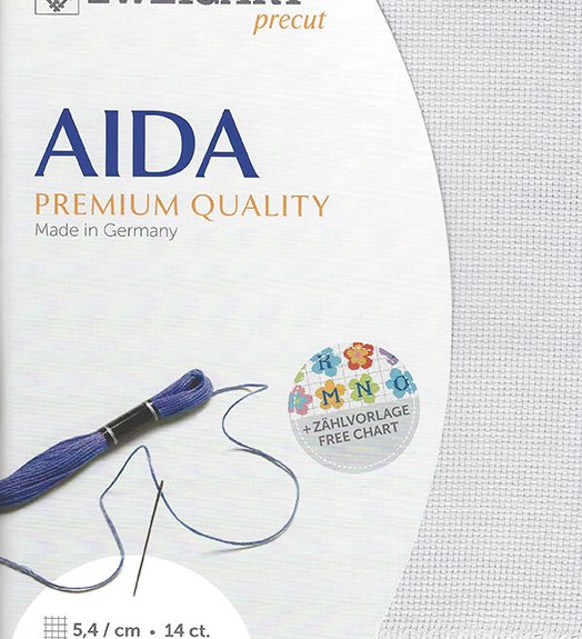 Zweigart 14 Count Aida Silver Grey