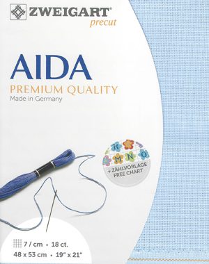 Zweigart 18 Count Aida Sky Blue