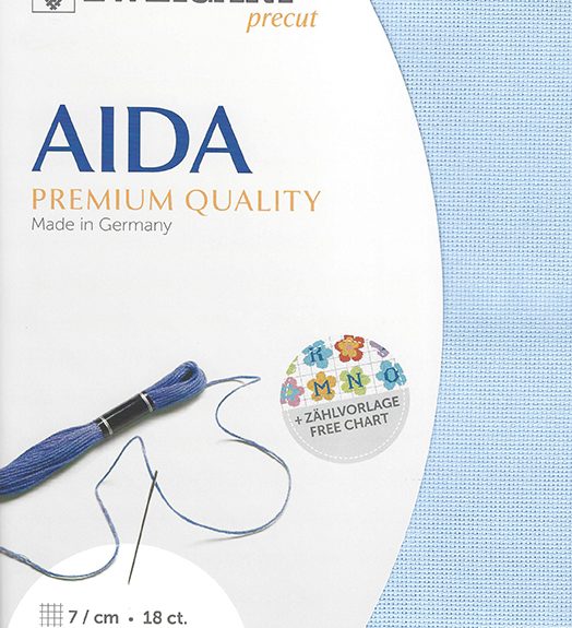 Zweigart 18 Count Aida Sky Blue