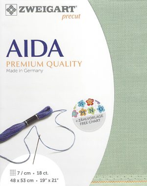 Zweigart 18 Count Aida Celadon Green