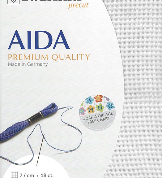 Zweigart 18 Count Aida Silver Grey