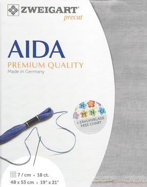 Zweigart 18 Count Aida Vintage Grey