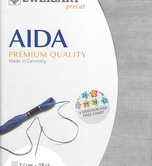 Zweigart 18 Count Aida Vintage Grey
