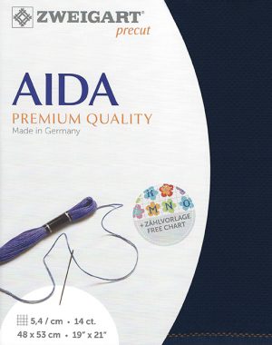 Zweigart 14 Count Aida Navy Blue