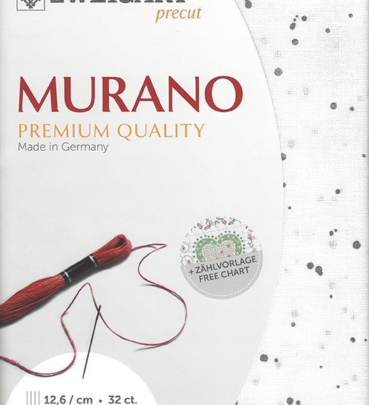 Zweigart 32 count Murano Evenweave White/grey Splash