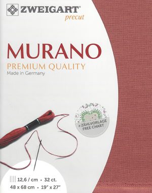 Zweigart 32 count Murano Evenweave Terracotta