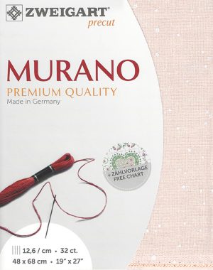Zweigart 32 count Murano Evenweave Powder Pink Splash