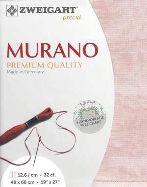 Zweigart 32 count Murano Evenweave Vintage Pink Marble