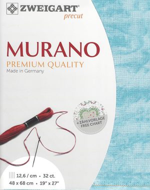 Zweigart 32 count Murano Evenweave Vintage Teal Marble