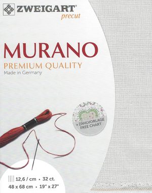 Zweigart 32 count Murano Evenweave Silver Grey