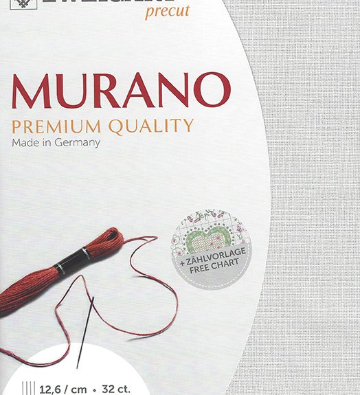 Zweigart 32 count Murano Evenweave Silver Grey